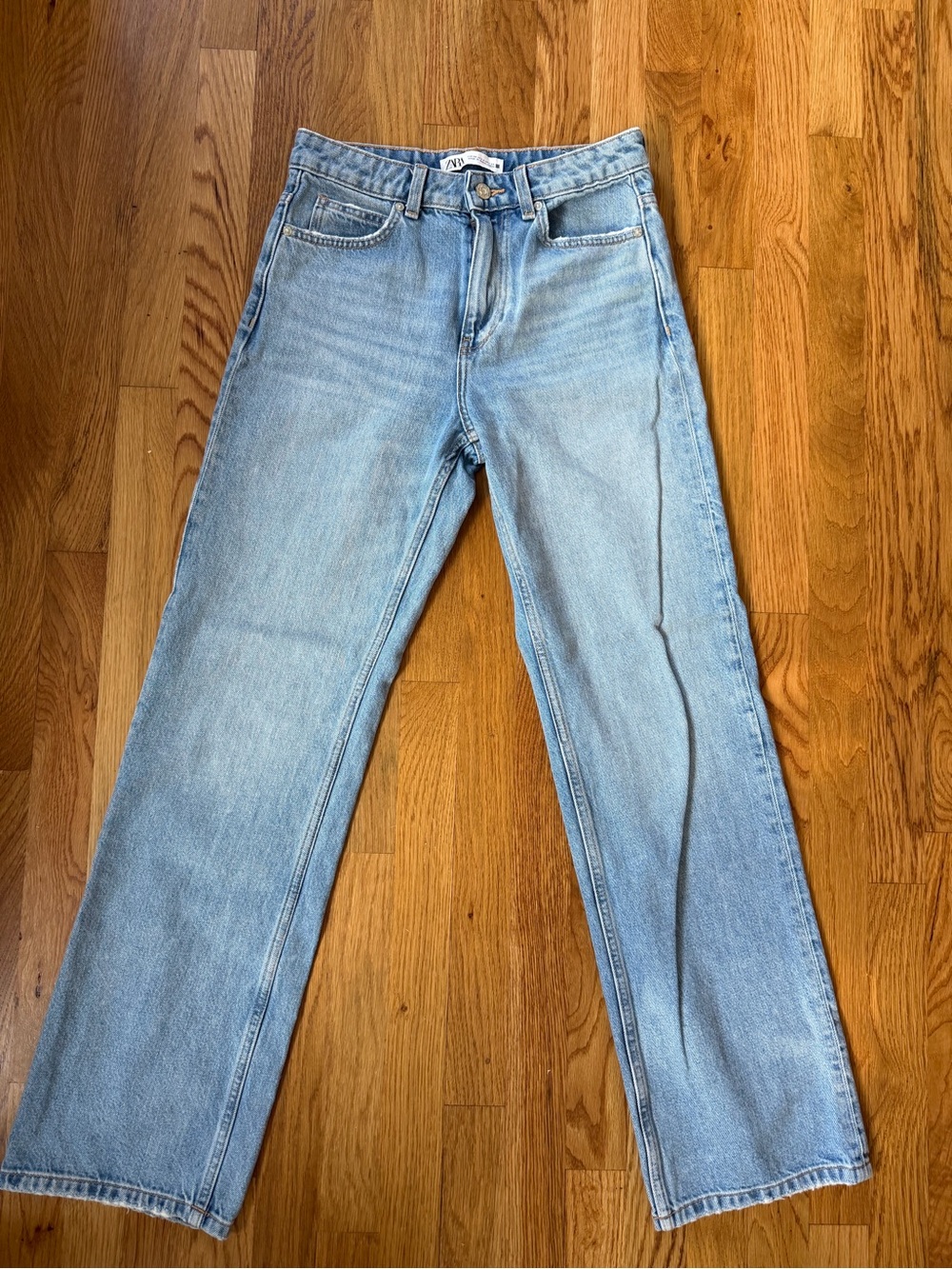 Zara Light Blue women’s high waisted wide leg size 4